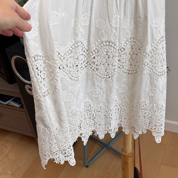 Karen Kane white Lace V-Neck Blouse - Picture 6 of 7